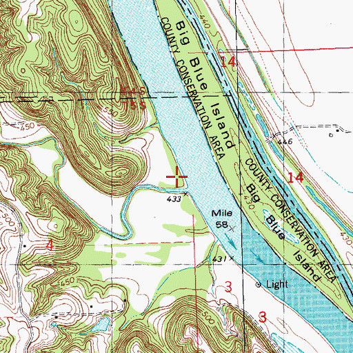 Topographic Map of Blue Creek, IL