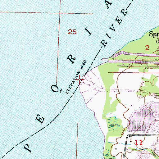 Topographic Map of Blue Creek, IL