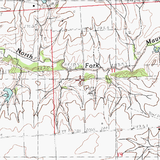Topographic Map of Blue Grass School (historical), IL