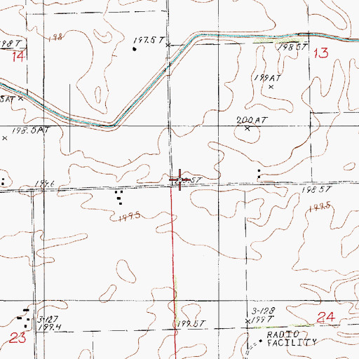 Topographic Map of Blue Grove School (historical), IL