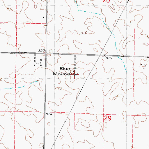 Topographic Map of Blue Mound, IL