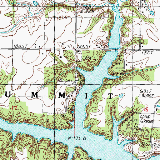 Topographic Map of Blue Point School (historical), IL