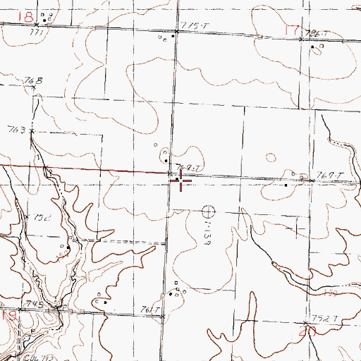 Topographic Map of Blue School (historical), IL
