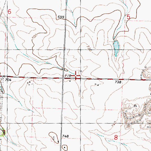 Topographic Map of Blue School (historical), IL