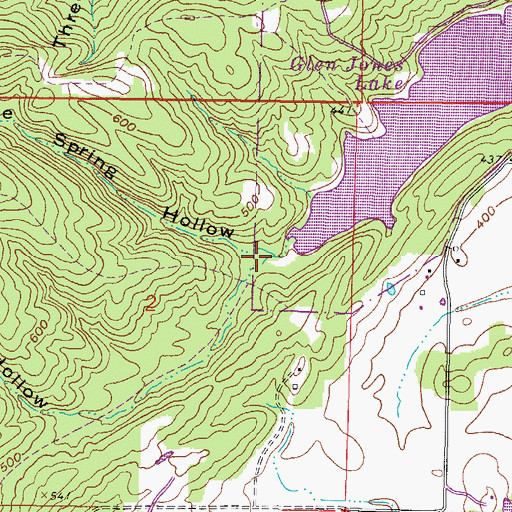 Topographic Map of Blue Spring Hollow, IL