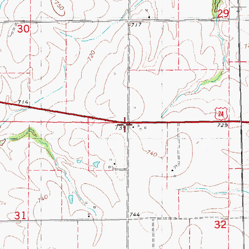Topographic Map of Blue Stocking School (historical), IL