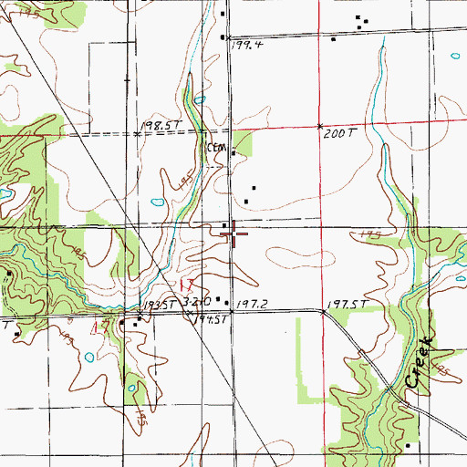 Topographic Map of Bluegrass School (historical), IL