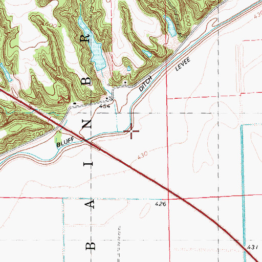 Topographic Map of Bluff Ditch, IL