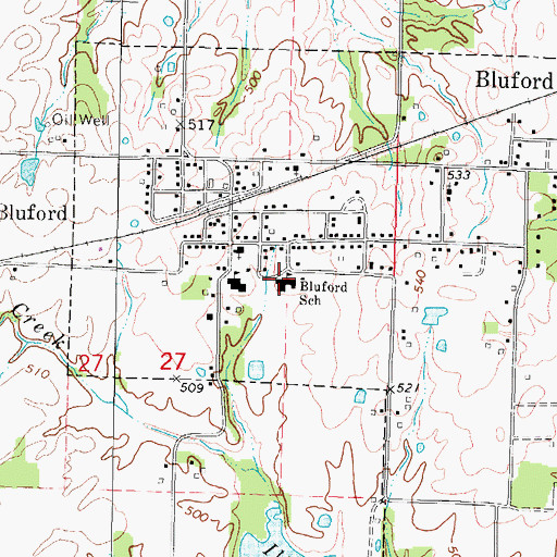 Topographic Map of Bluford Elementary School, IL