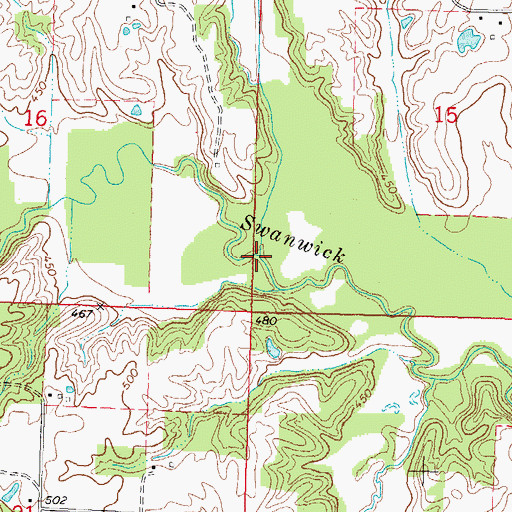 Topographic Map of Board Tree Branch, IL