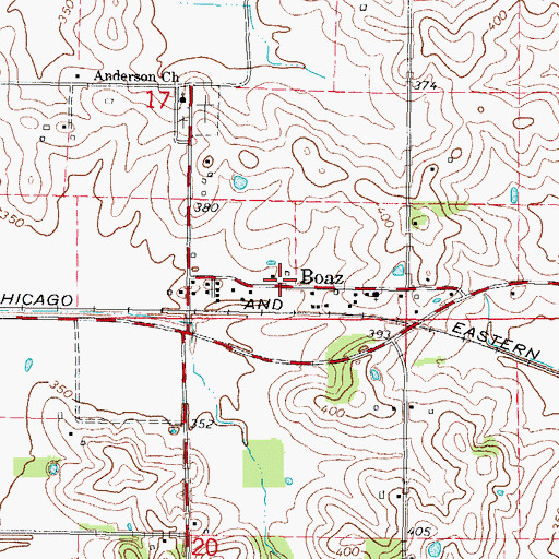 Topographic Map of Boaz, IL