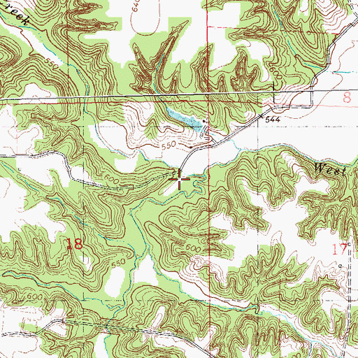 Topographic Map of Bauer Branch, IL