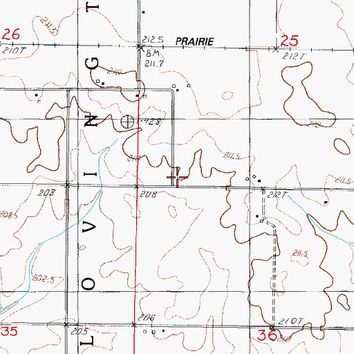 Topographic Map of Boggs School (historical), IL