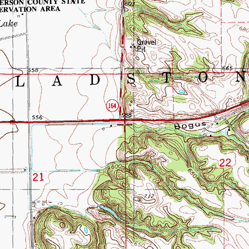 Topographic Map of Bogus Hollow, IL