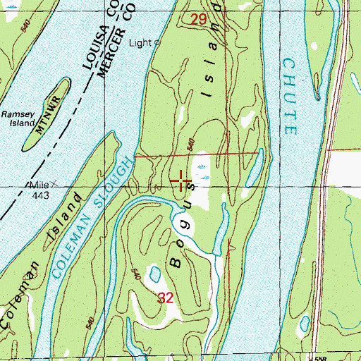 Topographic Map of Bogus Island, IL