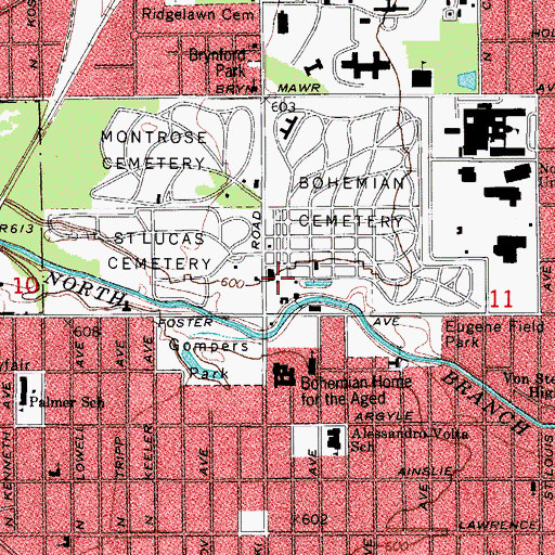 Topographic Map of Bohemian Home for the Aged, IL
