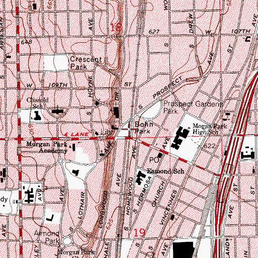 Topographic Map of Bohn Park, IL