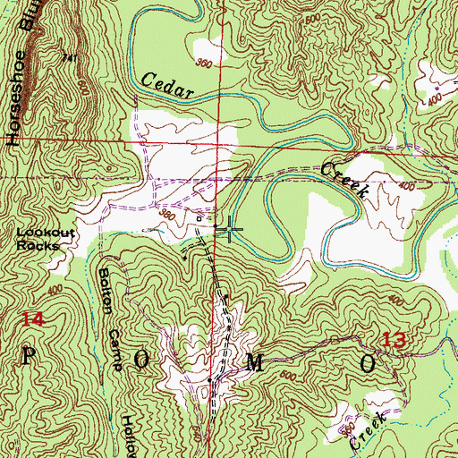 Topographic Map of Bolton Camp Hollow, IL