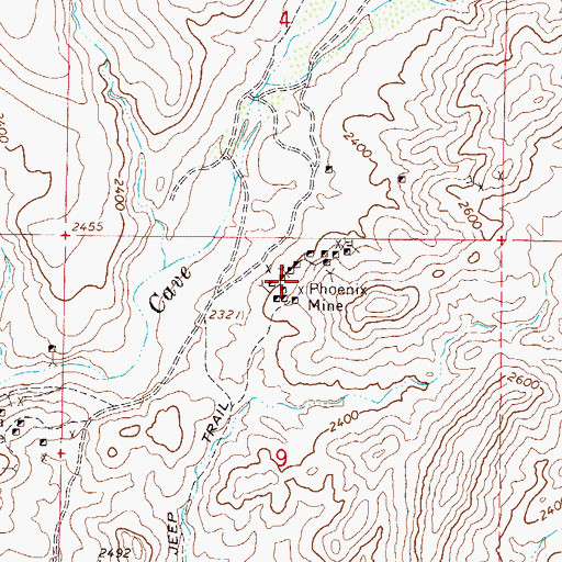 Topographic Map of Liscum, AZ