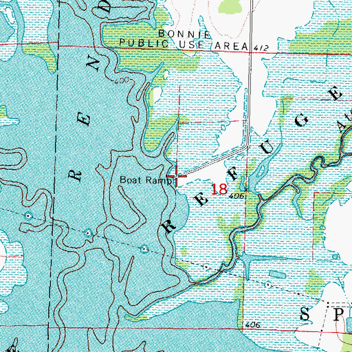 Topographic Map of Bonnie Public Use Area, IL
