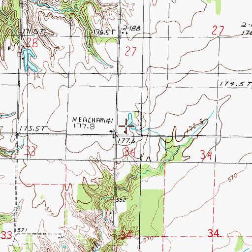 Topographic Map of Booker School (historical), IL