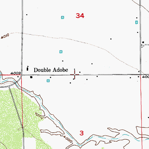 Topographic Map of Double Adobe, AZ