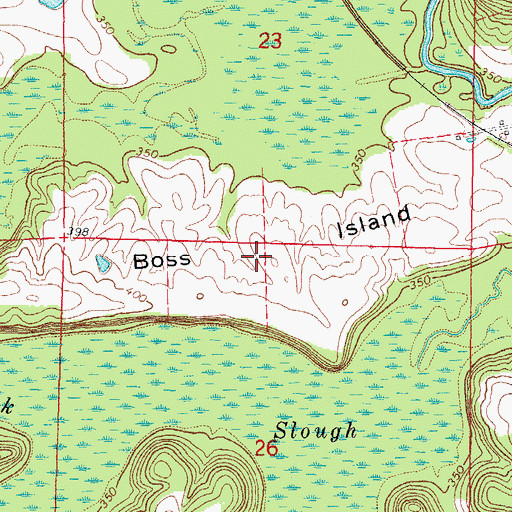 Topographic Map of Boss Island, IL