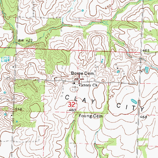 Topographic Map of Bovee Cemetery, IL