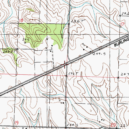 Topographic Map of Bowen School (historical), IL