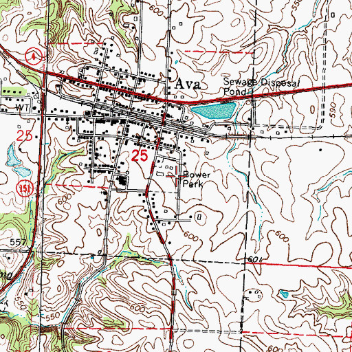 Topographic Map of Bower Park, IL