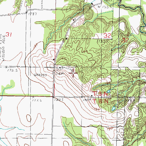 Topographic Map of Bowling Green Hill, IL