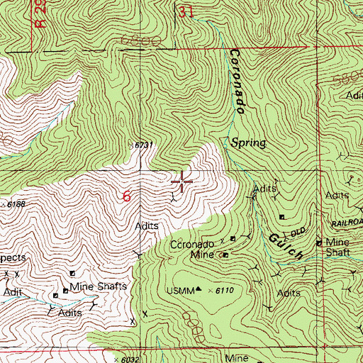 Topographic Map of Coronado Incline, AZ