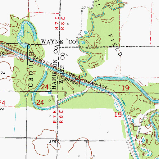 Topographic Map of Boyd Creek, IL