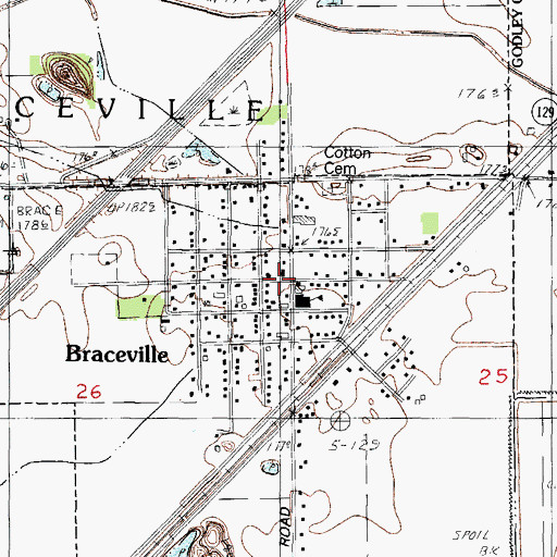 Topographic Map of Braceville, IL