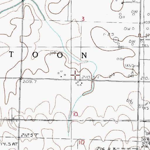 Topographic Map of Braden School (historical), IL