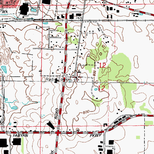 Topographic Map of Bradley School, IL
