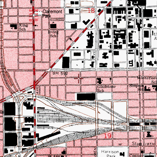 Topographic Map of Brainard School, IL