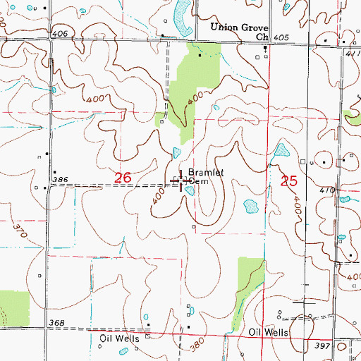 Topographic Map of Bramlet Family Cemetery, IL