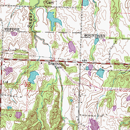 Topographic Map of Brannon Cemetery, IL