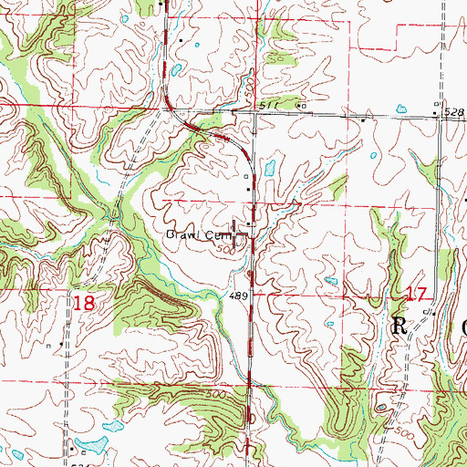 Topographic Map of Barrall Cemetery, IL