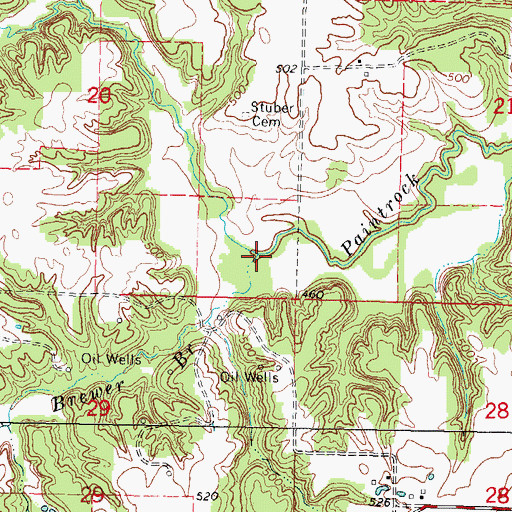 Topographic Map of Brewer Branch, IL