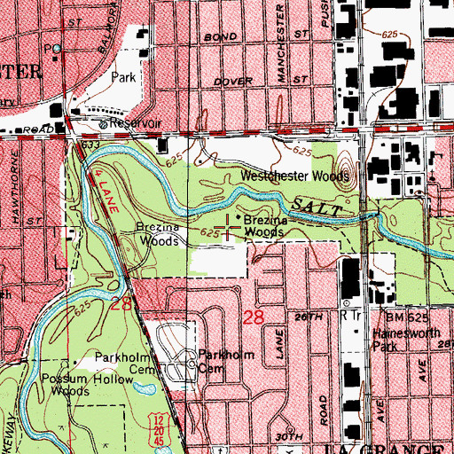 Topographic Map of Brezina Woods, IL