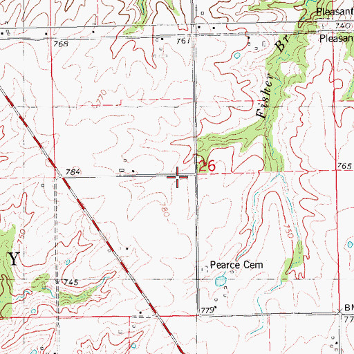 Topographic Map of Brick School (historical), IL