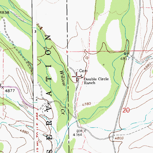 Topographic Map of Woolaroc, AZ