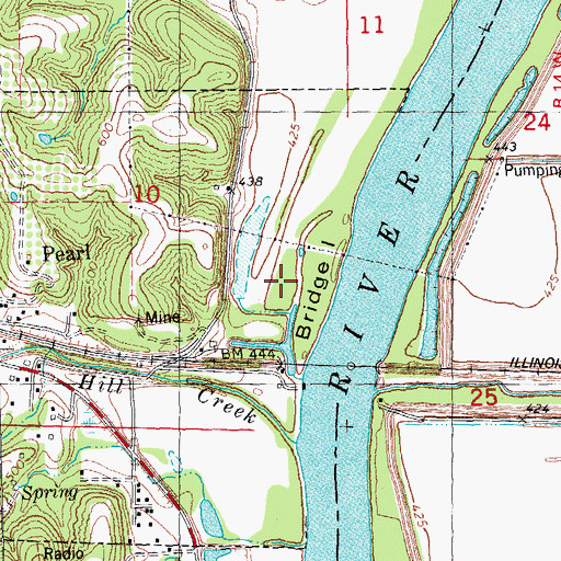 Topographic Map of Bridge Island, IL