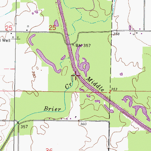 Topographic Map of Brier Creek, IL
