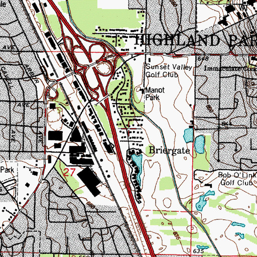 Topographic Map of Briergate, IL