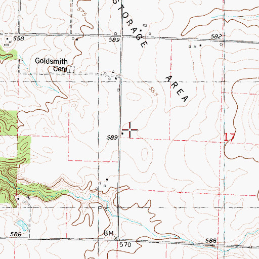 Topographic Map of Briggs School (historical), IL