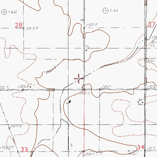 Topographic Map of Brights Corner School (historical), IL