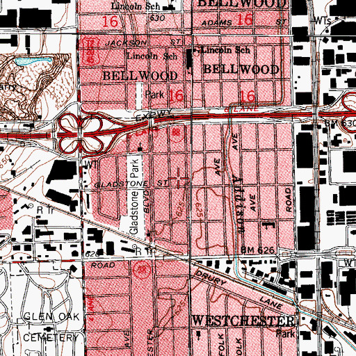 Topographic Map of Britten School (historical), IL